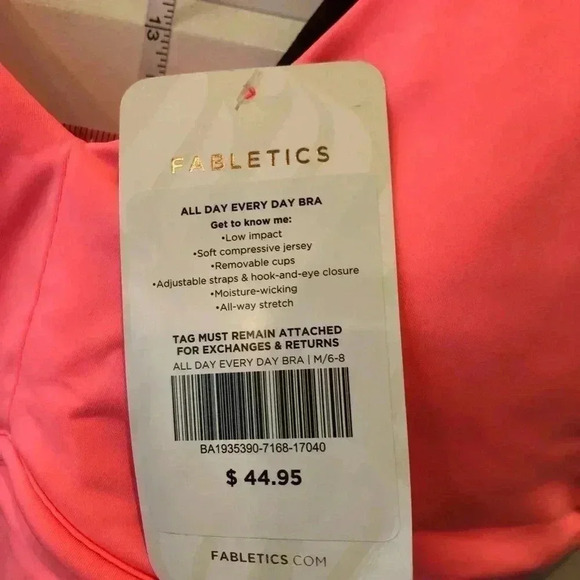 Athleta All Day Everyday Low impact V-neck,removable pads adjustable straps - Picture 2 of 8